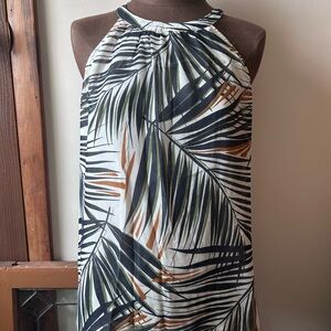 Tropical Print Halter Neck Top